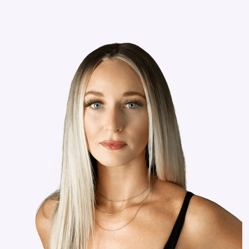 Portrait of Gabrielle, a professional stylist at Fusion Salon Avalon, showcasing their expertise and style.